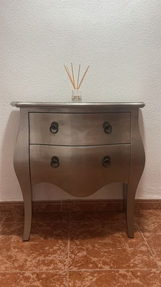 Entrada vintage gris plata metal