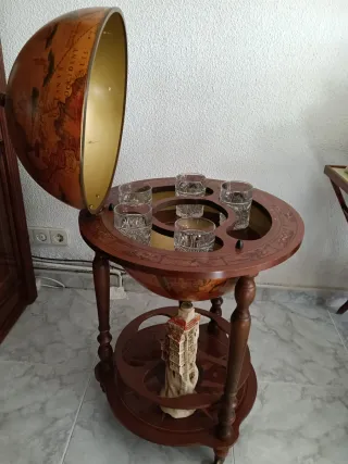 Botellero Mapa Mundi Madera