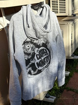 Sudadera ChopperMonster Gris con Cremallera