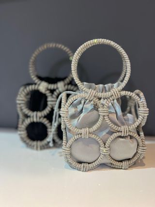 Bolso Joya Strass Artesanal Plata