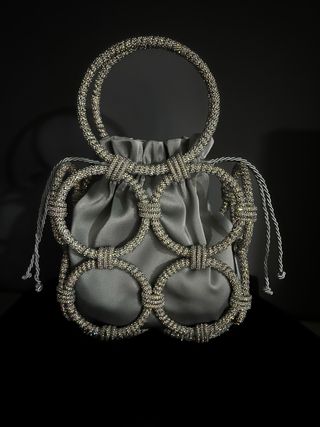 Bolso Joya Strass Artesanal Plata