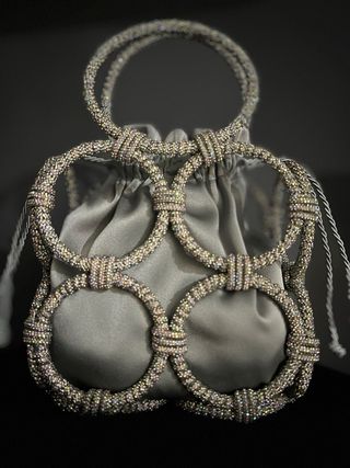 Bolso Joya Strass Artesanal Plata