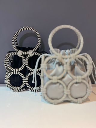 Bolso Joya Strass Artesanal Plata