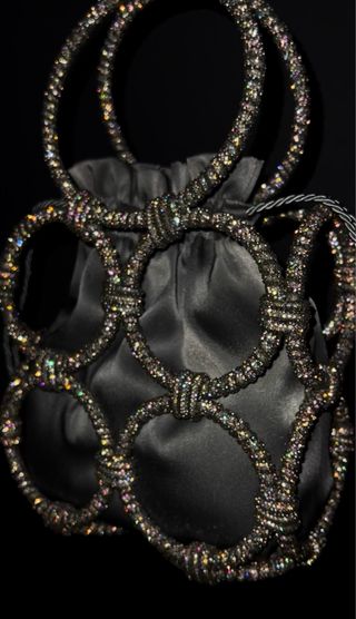 Bolso Joya Strass Artesanal Plata