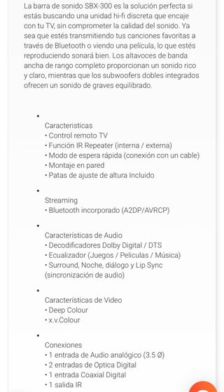 Barra de Sonido Pioneer SBX-300 Negra