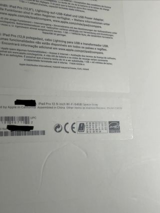 Scatola vuota iPad Pro 12.9 2017 64GB Grigio Siderale