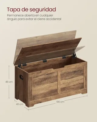 Banco Almacenaje Zapatero 100 cm Marrón Miel VASAGLE LSB061K01