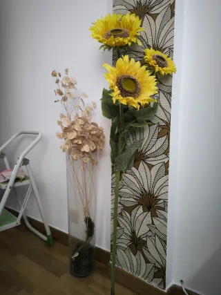Planta artificial de girasol con 3 flores