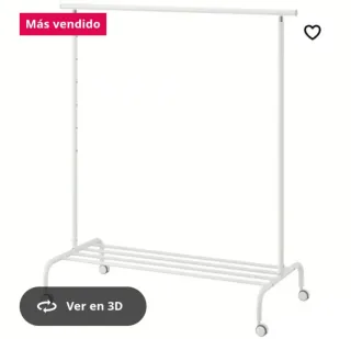 2 Burros de Ropa Ikea Rigga Blanco, perchero movil
