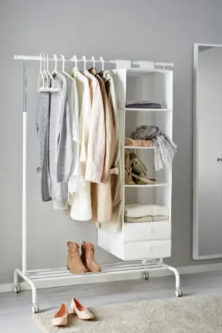 2 Burros de Ropa Ikea Rigga Blanco, perchero movil