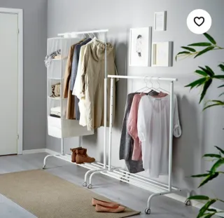 2 Burros de Ropa Ikea Rigga Blanco, perchero movil