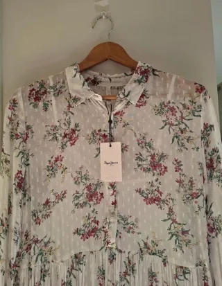 Vestido Pepe Jeans floral blanco talla M