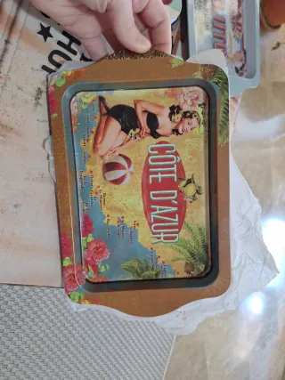 Lote 7 bandejas vintage metal