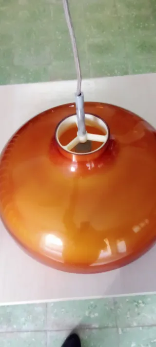 Lámpara de techo naranja vintage años 70