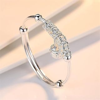 Pulsera fina plata ley ajustable. Silver 925.