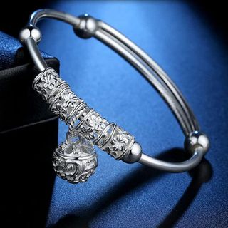 Pulsera fina plata ley ajustable. Silver 925.