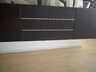 Espejo de madera y cristal negro/marrón