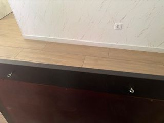 Espejo de madera y cristal negro/marrón