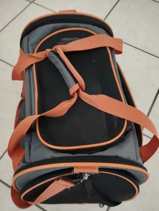 Box portatile per cani grigio/arancione