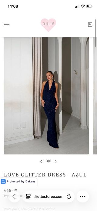 Vestido de fiesta plateado y negro