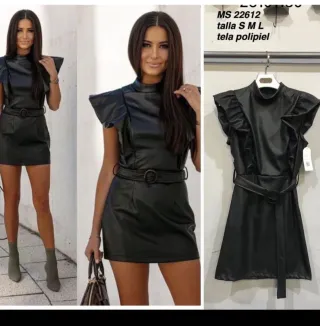 Vestido Negro Polipiel