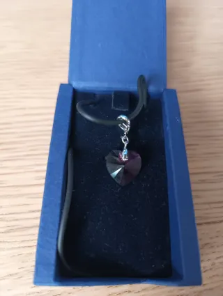 Collana Swarovski cuore fucsia originale