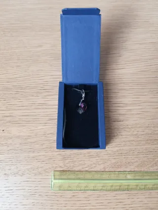 Collana Swarovski cuore fucsia originale