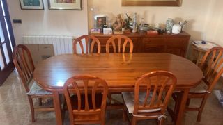 Mesa de comedor extensible madera.