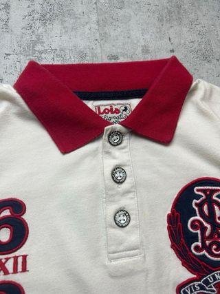 Lois Vintage Polo Shirt White/Red/Navy