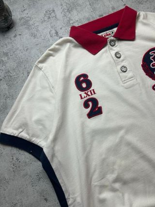 Lois Vintage Polo Shirt White/Red/Navy