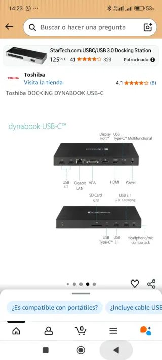 Docking Station  Dynabook USB-C 1 O 2 unidades