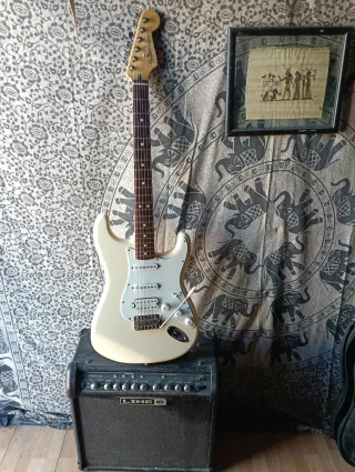 F. Stratocaster+amplificador+funda,mexicana