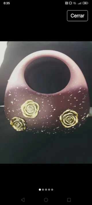 Bolso Morado con Flores Doradas