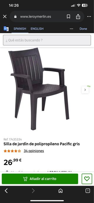 Conjunto mesa y 4 sillas de patio