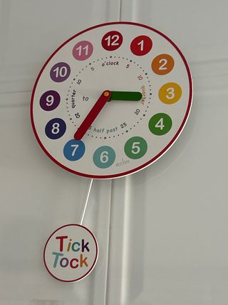 Reloj de pared infantil para aprender horas inglés
