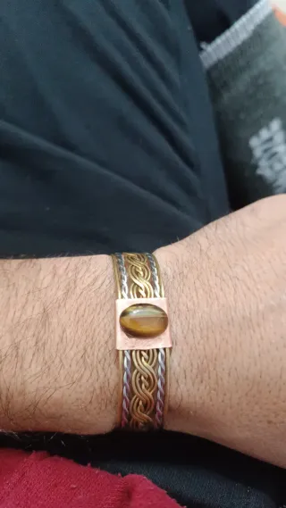 Brazalete artesanal tres metales