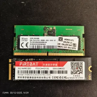 Pack SSD NVMe M.2 512GB y RAM DDR5 8GB