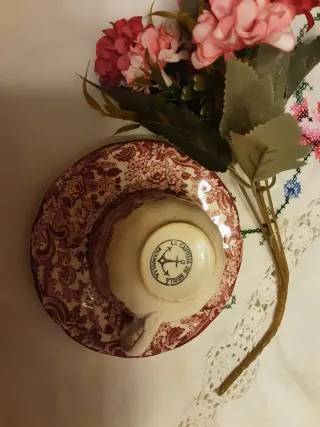 Antigua Taza y Plato Cartuja de Sevilla