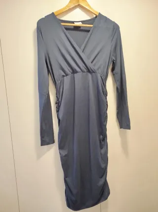 Vestido premamá azul. Elástico. Ideal