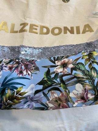 Borsa mare Calzedonia floreale con frange