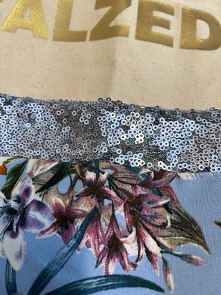 Borsa mare Calzedonia floreale con frange