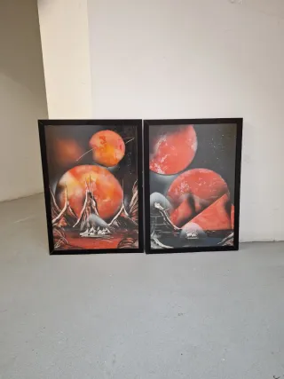 Pareja de cuadros abstractos