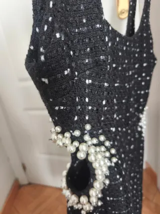 Vestido fiesta Zara perlas