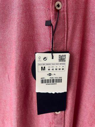 Camisa Zara Talla M Roja con etiqueta