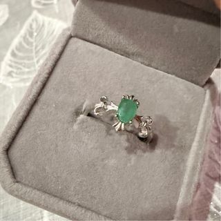 Anillo Plata 925 Esmeralda Ajustable