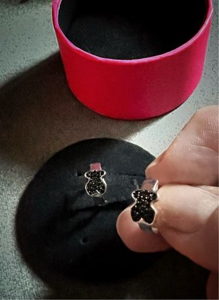 Pendientes TOUS Oso Negro y Plata