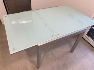 Mesa de cristal templado extensible