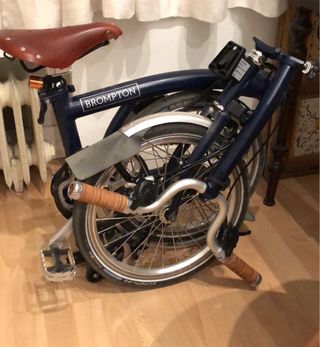 Brompton azul impecable y elegante 6 marchas