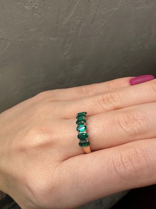 Anillo Esmeraldas Talla 17 Oro