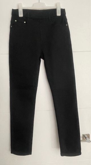 Pantalón vaquero recto mujer negro elástico 38